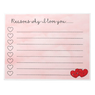 Kawaii reasons i love you cute message  notepad
