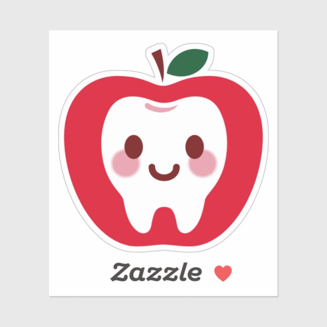 Kawaii Red Apple Tooth Character (Sheet)