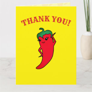 Kawaii Red Hot Pepper Diva Thank You Card
