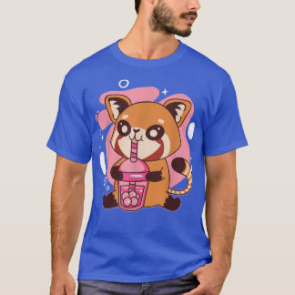 Kawaii Red Panda Boba Tea Bubble Tea Anime Kawaii T-Shirt
