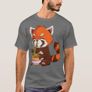 kawaii red panda eat ramen Japanese Anime Noodles  T-Shirt