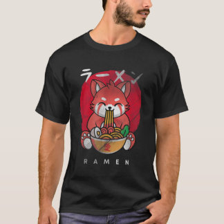 Kawaii Red Panda Eating Ramen I Love Ramen T-Shirt