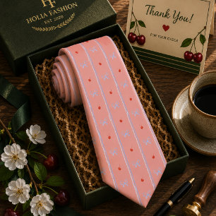 Kawaii Red Sweet Cherry Pattern Tie