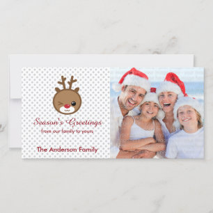 Kawaii Reindeer Christmas Photo Cards
