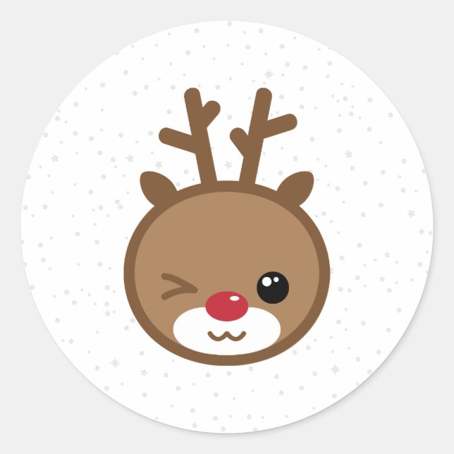 Kawaii Reindeer Christmas Stickers (Front)