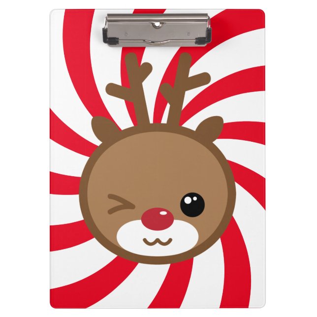 Kawaii Reindeer Clipboard (Front)