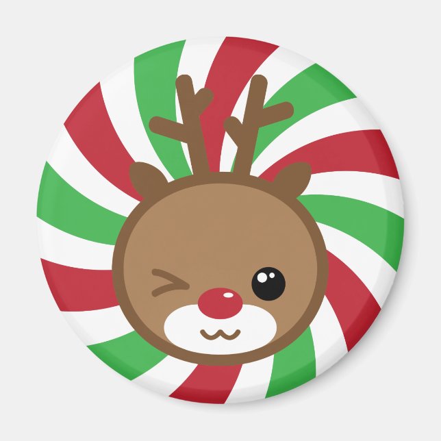 Kawaii Reindeer Magnet (Front)