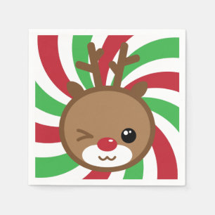 Kawaii Reindeer Paper Napkins