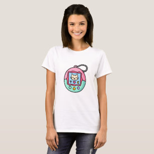 Kawaii Retro Virtual Pet – Pastel Cat Screen T-Shirt