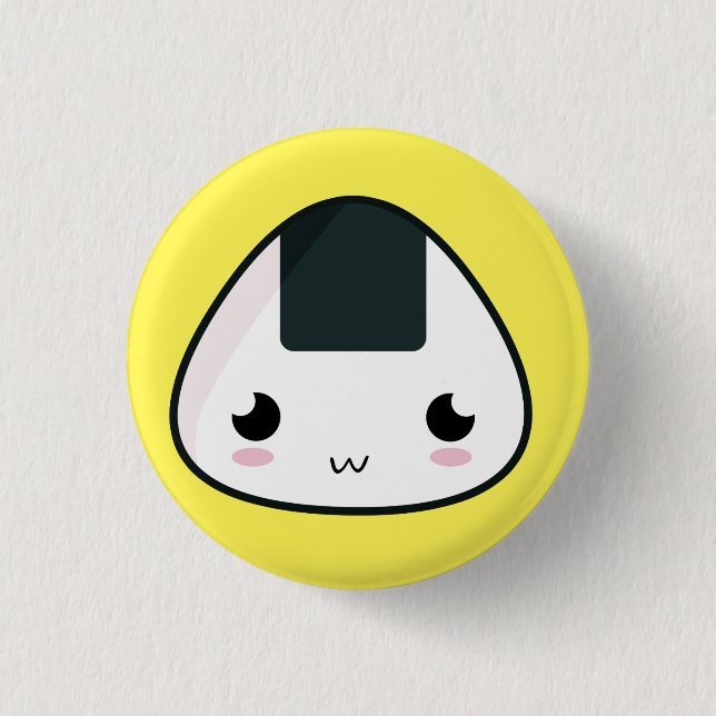 Kawaii Rice ball 1 Inch Round Button (Front)