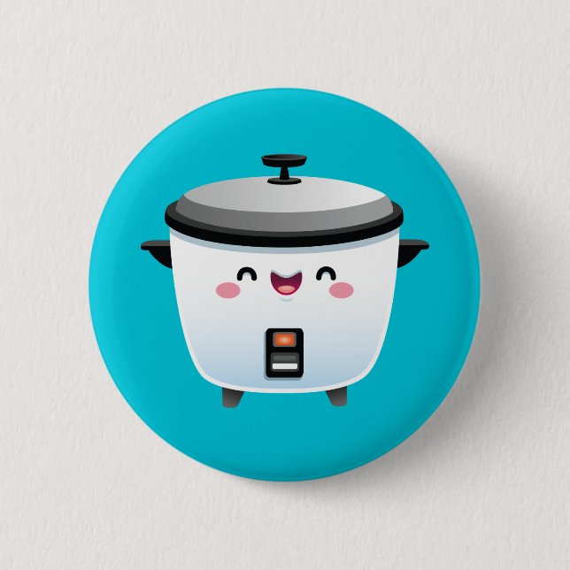 Kawaii Rice Cooker 2 Inch Round Button (Front)