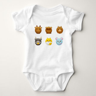 Kawaii Round Animals Baby Bodysuit