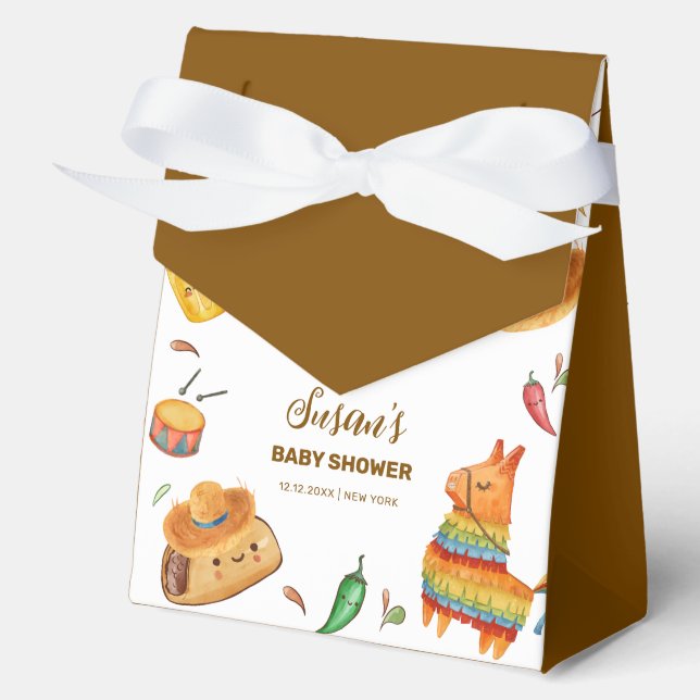 Kawaii Rustic Fiesta Taco Bout A Baby Shower  Favor Box (Front)