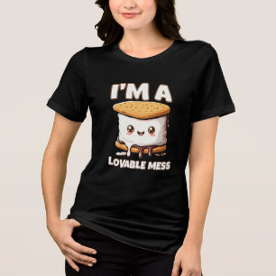 Kawaii S’mores I’m a Lovable Mess Cute Marshmallow Tri-Blend Shirt