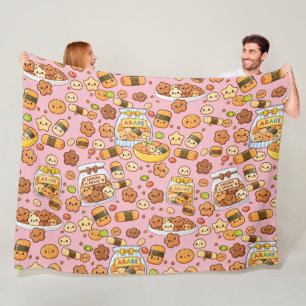 Kawaii Sakura Arare kakimochi Fleece Blanket