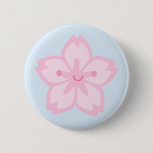 Kawaii Sakura Cherry Blossom Flower 2 Inch Round Button