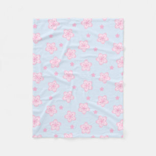 Kawaii Sakura Cherry Blossoms Fleece Blanket