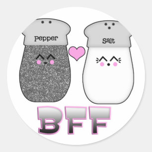Kawaii Salt n Pepper BFF Classic Round Sticker