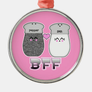 Kawaii Salt n Pepper BFF Metal Ornament