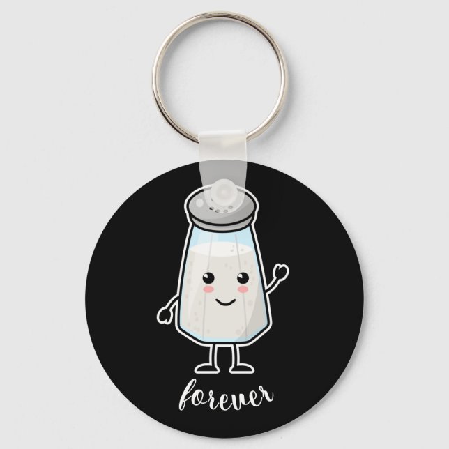 Kawaii Salt Shaker: Forever (love) Keychain (Front)