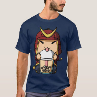 Kawaii Samurai Boba Milk Tea Bubble Tea Anime Prem T-Shirt
