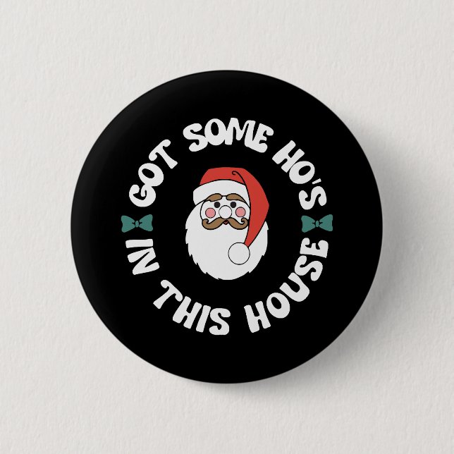 Kawaii Santa  2 Inch Round Button (Front)