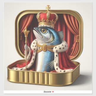 Kawaii Sardine King Royal Throne Art