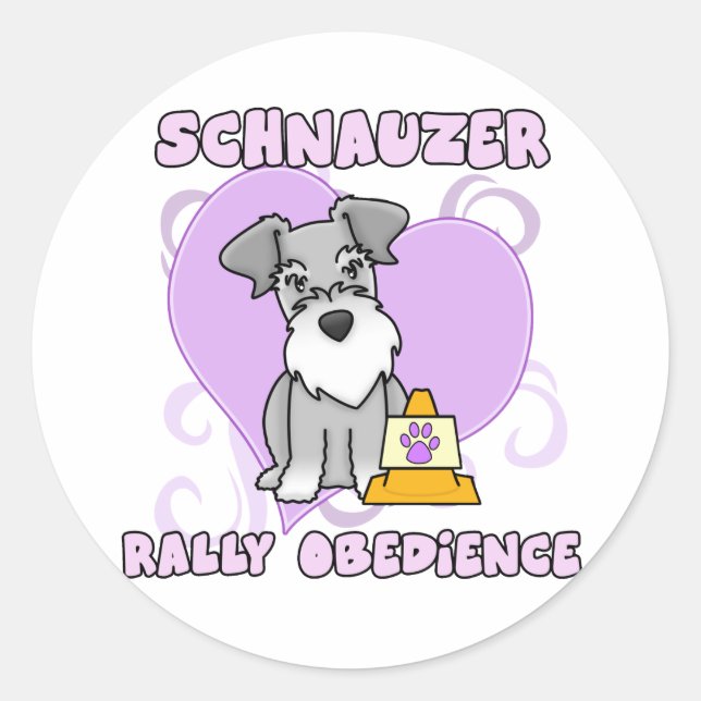 Kawaii Schnauzer Rally Obedience Classic Round Sticker (Front)