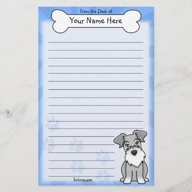 Kawaii Schnauzer Stationery (Front)