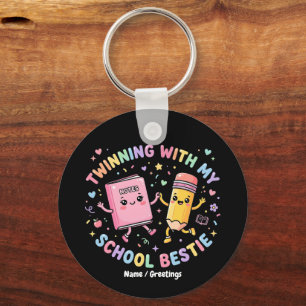 Kawaii School Bestie Twinning Friendship Keychain