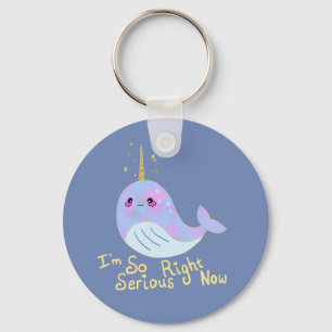 Kawaii Serious Narwhal Keychain