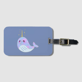 Kawaii Serious Narwhal Luggage Tag