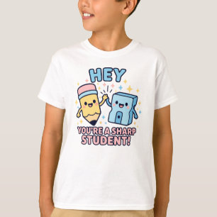 Kawaii “Sharp Student” Pencil & Sharpener T-Shirt