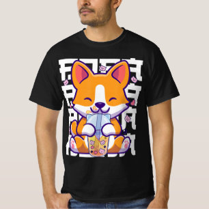 Kawaii Shiba Inu Dog Bubble Tea Boba Anime Gifts G T-Shirt