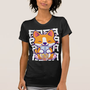 Kawaii Shiba Inu Dog Bubble Tea Boba Anime Gifts G T-Shirt