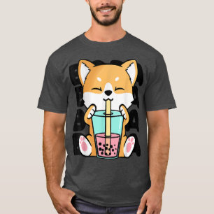 Kawaii Shiba Inu Dog Bubble Tea Boba Anime Neko Ja T-Shirt