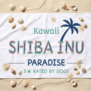 Kawaii Shiba Inu Paradise Beach Towel Funny Dog