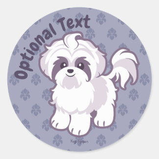 Kawaii Shih Tzu Classic Round Sticker