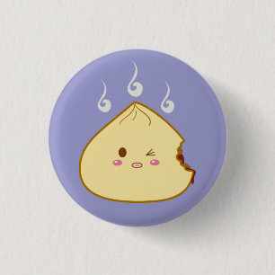 Kawaii "SioPao" Meatbun Bitemark 1 Inch Round Button