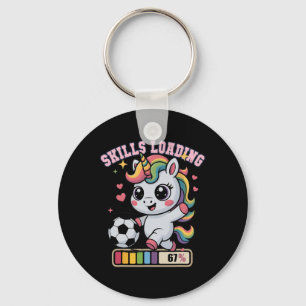 Kawaii Skills Loading 67 Soccer Unicorn Score Game Keychain