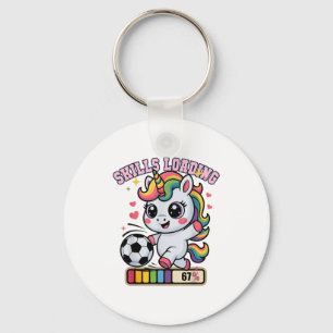 Kawaii Skills Loading 67 Soccer Unicorn Score Game Keychain