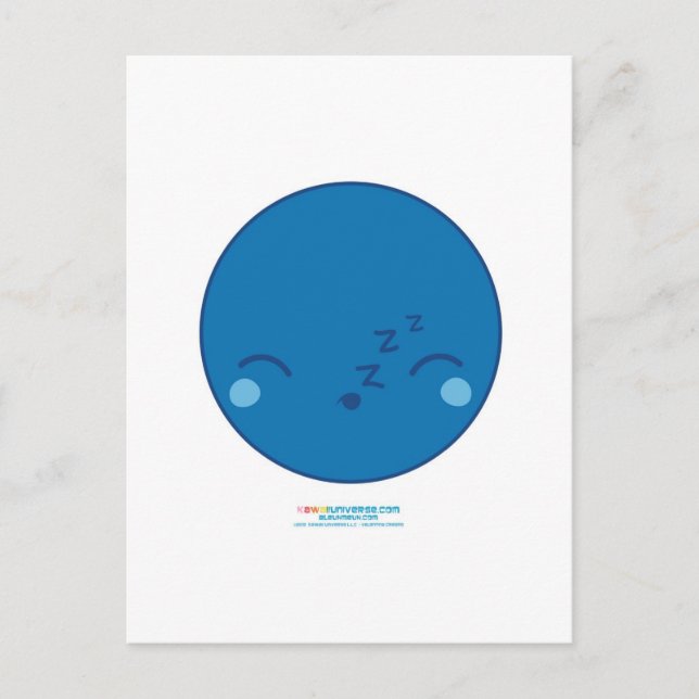 Kawaii Sleep Circle Shape Postcard (Front)