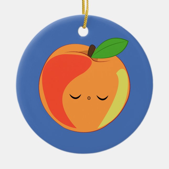 Kawaii Sleepy Lil’ Peach ornament (Front)
