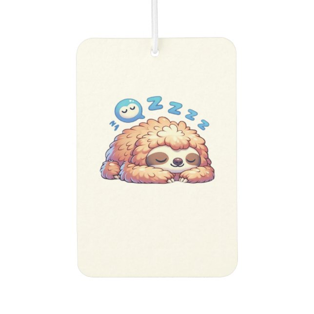 Kawaii Sleepy Sloth Napping Zzz Funny Lazy Animal  Air Freshener (Front)