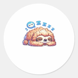 Kawaii Sleepy Sloth Napping Zzz Funny Lazy Animal  Classic Round Sticker