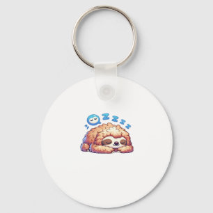 Kawaii Sleepy Sloth Napping Zzz Funny Lazy Animal  Keychain