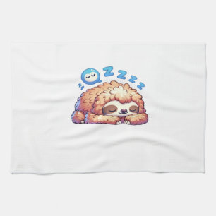 Kawaii Sleepy Sloth Napping Zzz Funny Lazy Animal Kitchen Towel