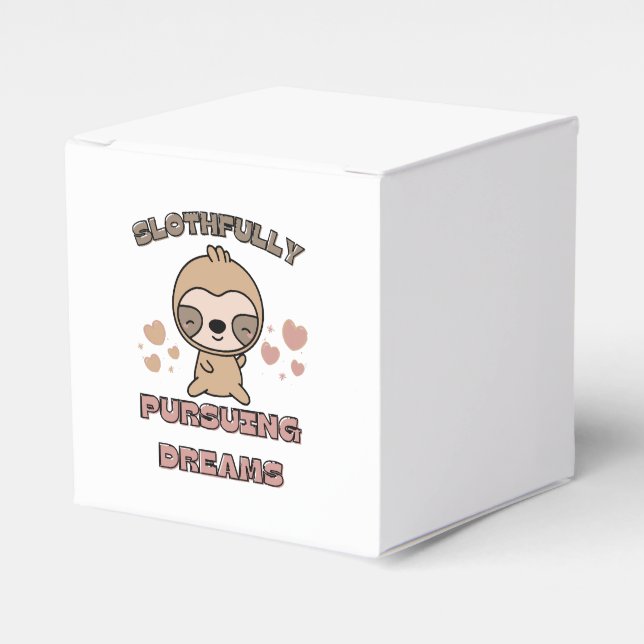 Kawaii Sloth Animal Pun Favor Box (Front Side)