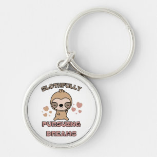Kawaii Sloth Animal Pun Keychain