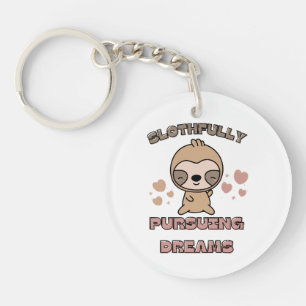 Kawaii Sloth Animal Pun Keychain
